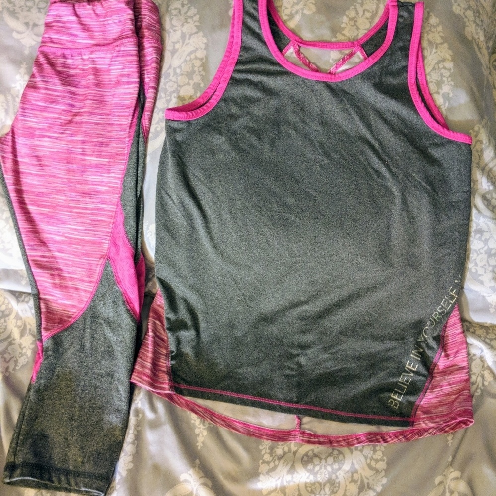 Girls Athletic Capri and Top Matching Set
